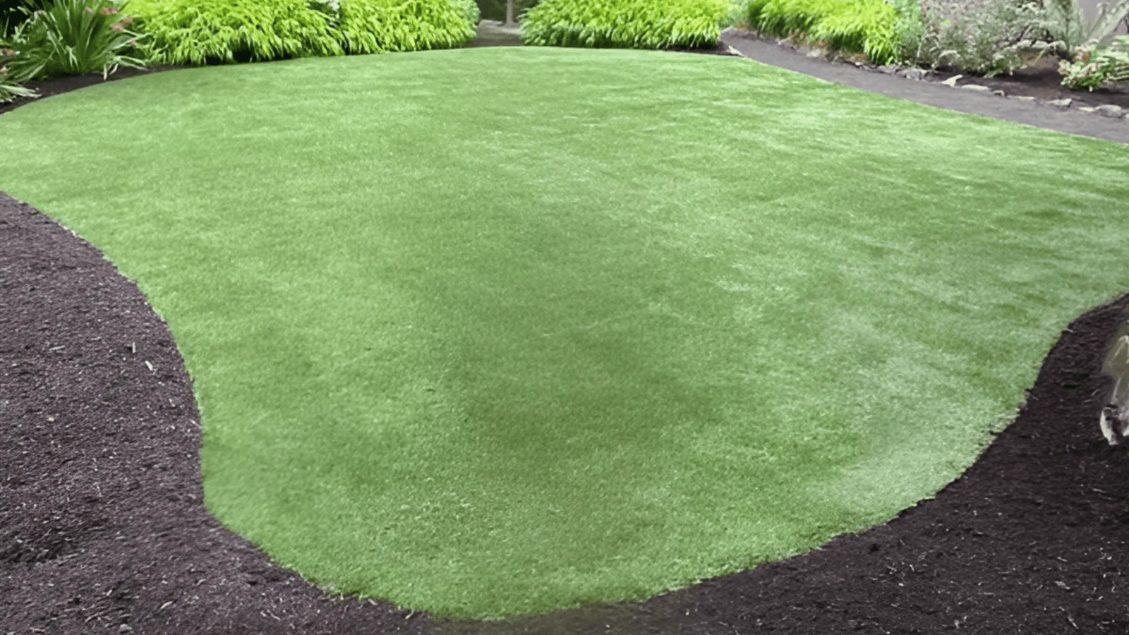 Freshly installed sod creating a lush green lawn at a McMinnville, OR home